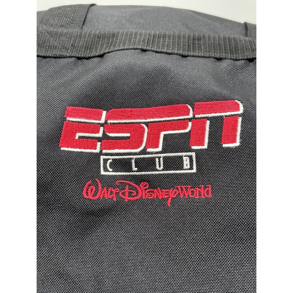Disney World ESPN Club Black Duffel Bag Boardwalk Sports Gym Carry On Travel VTG